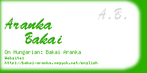 aranka bakai business card